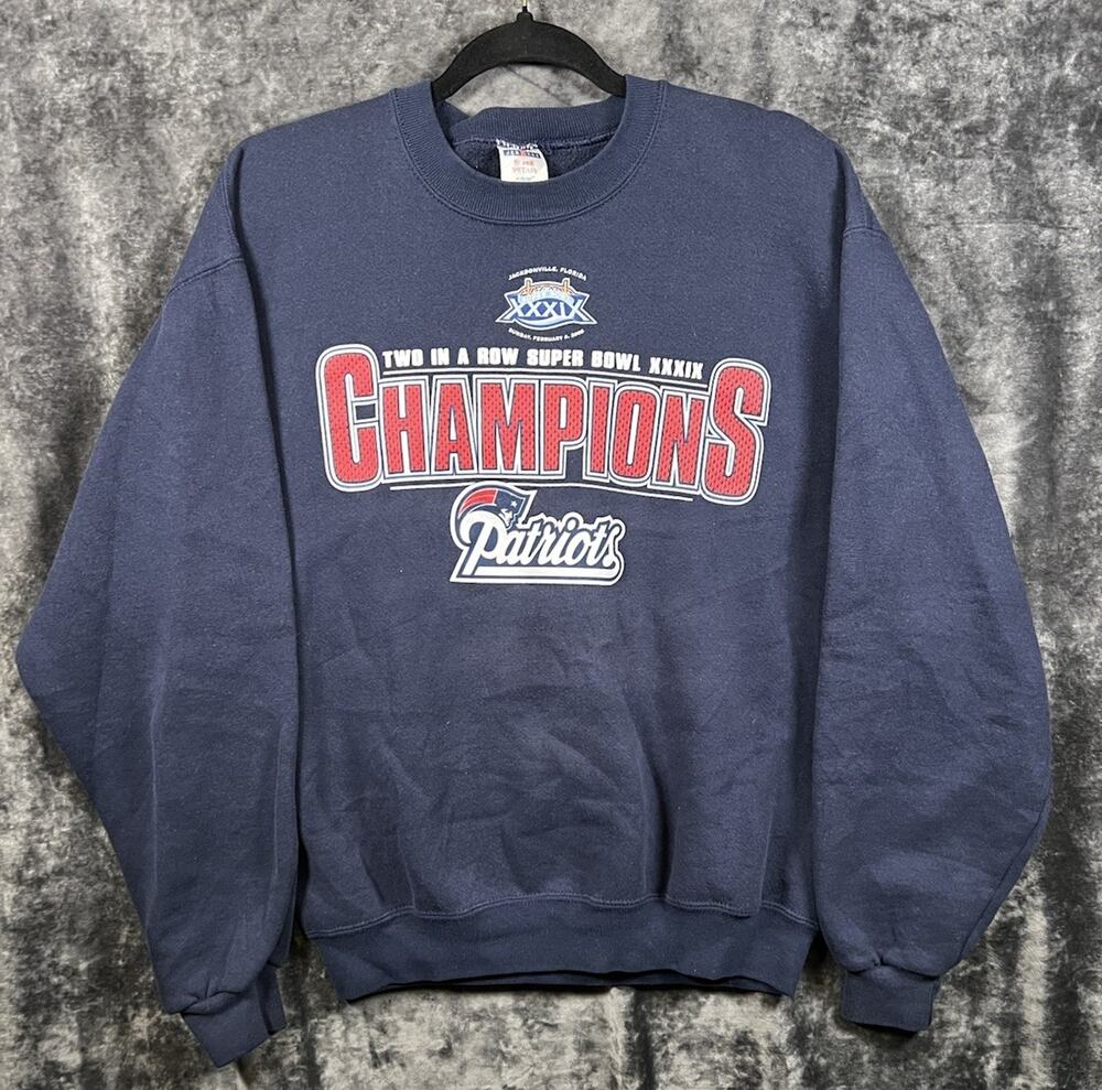 2005 Patriots Super Bowl XXXIX Champions Jerzees Sweatshirt XXL (21x20) NFL